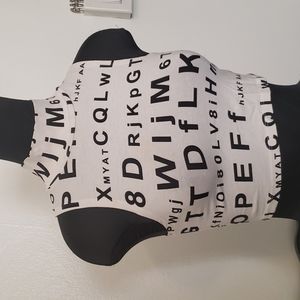 Eye exam crop top ASOS size 4